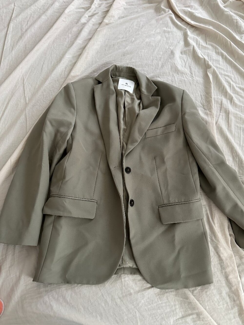 Anine Bing Quinn Blazer in XXS (Green Khaki)